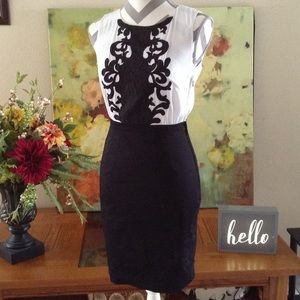 One Piece Blouse and Black Skirt Set Dress